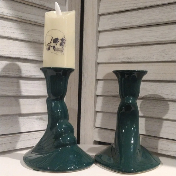 Vintage Haeger Pottery Set Of Ceramic Candle Holders (1993) Royal Haeger - Picture 5 of 10